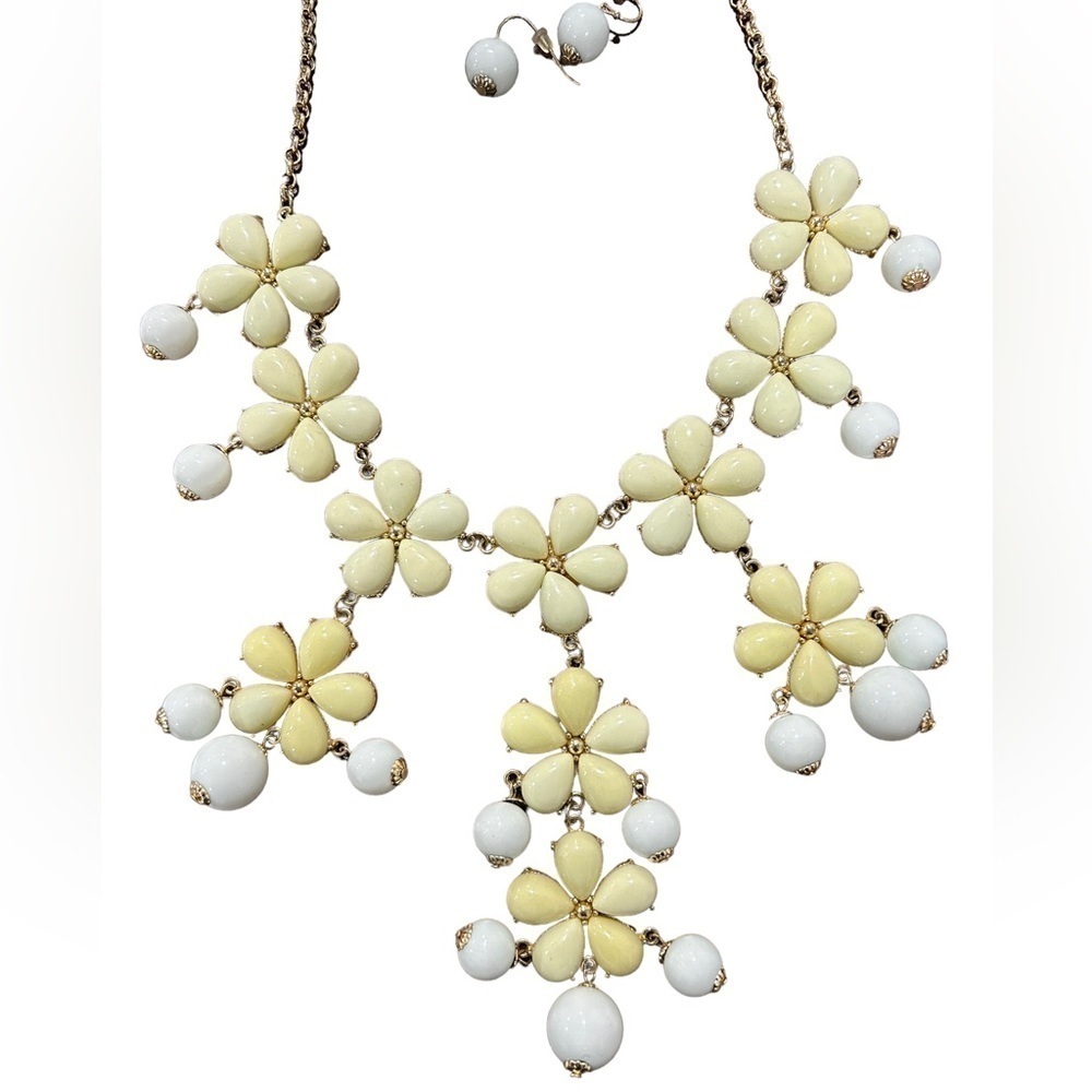 Floral Drop Statement Necklace
